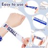durony 48 Pieces Baseball Bracelets Wristbands Set Include 24 Pieces Baseball Silicone Rubber Bracelet 24 Pieces Baseball Slap Bracelets Sports Slap Bracelets for Baseball Party Favors Prizes Gifts