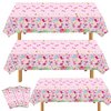 Miruwtog Dinosaur Birthday Party Supplies Girl,Dinosaur Birthday Tablecloth Girl,Pink Dinosaur Party Dupplies 3rd 2nd Birthday,Pink Dinosaur Tablecloth,Pink Dinosaur Birthday Decorations