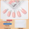 EternalClassic 120pcs French Tip Press on Nails Medium Square Fake Nails, Glossy Nude Medium Square Nails Press on White Acrylic Artificial False Nail Tips Stick Glue on Nails for Women Girls