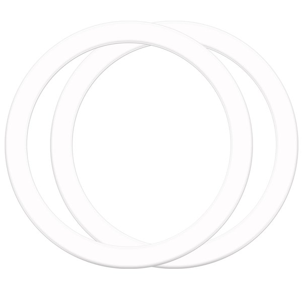 TACOMEGE 2Pcs Metal Ring Sticker for Pop Socket Magnetic Grip, Magnetic Adapter Adhesive for iPhone, Magsafe Wireless Charger (White)