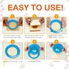 HiYZ Sandwich Cutter and Sealer - 5 PCS Decruster Sandwich Maker - Peanut Butter and Jelly Crustless Sandwich Bread Pancake Maker Cookie Cutter for Kids Children Boys Girls (Blue with Food Picks)