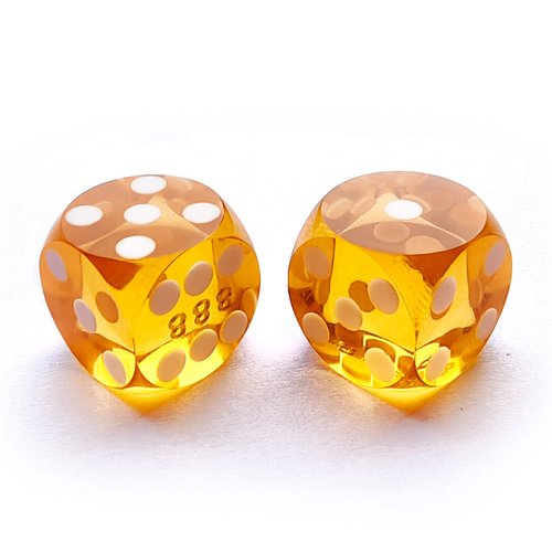 Bescon Professional Precision Dice Round Corner 9/16" (14.3mm) with Random Serial Number, Precision Cut Dice 14.3MM Gem Orange, 2pcs Set