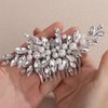 Rumtock Pearl Beads Crystals Hair Comb for Wedding Brides Women Special Occasion Handmade Hair Piece Jewelry