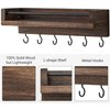 Mkono Key Holder for Wall 9.5" x 3.5" x 2.5" Small Rustic Wood Key Rack with 6 Hooks Decorative Display Keys Hanger Organizer for Entryway Living Room Bedroom Bathroom Office Home Decor