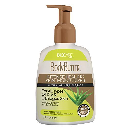 Biocare Labs Body Butter Intense Healing Skin Moisturizer with Aloe Vera Extract For All Types of Dry & Damaged Skin, 16 Oz.