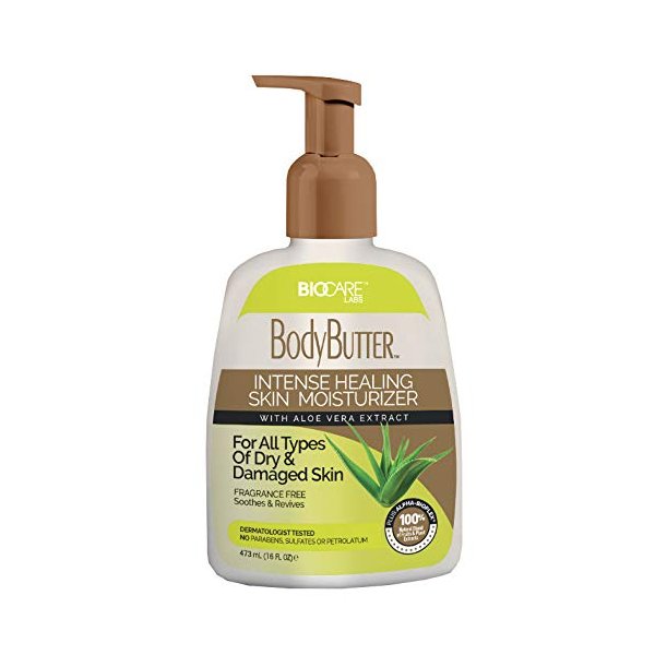 Biocare Labs Body Butter Intense Healing Skin Moisturizer with Aloe Vera Extract For All Types of Dry & Damaged Skin, 16 Oz.