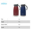 MIRA Stainless Steel Thermal Coffee Carafe, Double Wall Insulated Vacuum Flask, Tea, Water, and Coffee Dispenser, 1.5 Liter / 50oz, Black
