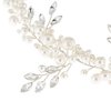 Pearl Crystal Bridal Headband Wedding Tiara Headpieces for Bride Hair Accessories for Women (A)