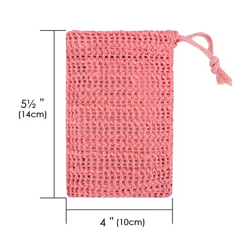 Linkidea 10 Pack Exfoliating Soap Bag Bulk Pack, Wholesale Multi-Pack Color Flax Soap Saver Pouch with Drawstring, Exfoliator Body Scrubber Soap Pocket Holder for Bath Shower