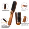2 Pack Folding Hair Brush, Travel Size Brush with Natural Boar Bristles and Nylon Pins Collapsable Small Hair Brush Mini Compact Brush for Hair Restore Shine and Smoothing Detangling