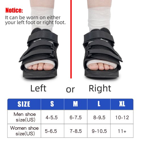 Shuyan Jiao Heel Wedge Healing Shoe Post Op Shoes Lightweight Heel Relief Medical Orthopedic Foot Brace Off-loading Shoes for Heel or Ankle Pain Ulcerations Feet Wounds for Men and Women (Medium)