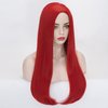 Red Wig for Women Girls Cosplay Sally, Alacos 60CM Long Straight Red Wig for Sally Costume, Red Cosplay Wig with a Free Wig Cap Perfect for Halloween Christmas Costume Show