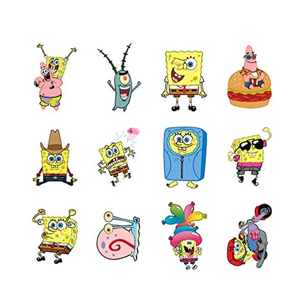 SpongeBob SquarePants Fun temporary Tattoos in Folders Set of 15