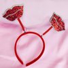 XIELIME 1PCS Valentine's Day Headband Glitter Red Lips Shaped Hair Band Love Hair Hoop Red Head Bopper Red Lips Hair Accessories for Women Girls Valentines New Year Party Wedding Birthday Gift