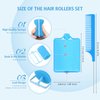 12 Pieces Foam Sponge Hair Rollers, 1.89 inch/ 4.8 cm Soft Sleeping Hair Curler Flexible Hair Styling Sponge Curler and Stainless Steel Rat Tail Comb Pintail Comb for Hair Styling (Blue)