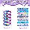 DMIGHT Mermaid Party Favors 30 Pcs Silicone Wristband Slap Bracelets Goody Bag Favors for Boys Girls Mermaid Birthday Party Under The Sea Themed Baby Shower Supplies