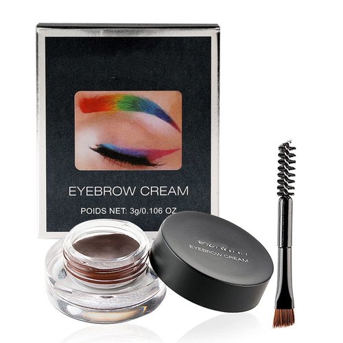Eyebrow Cream Waterproof Dye Eyebrow Gel Eyeliner Gel with Eyebrow Brush (Browm)
