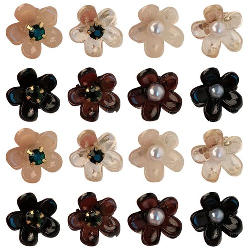 LALAFINA Flower Hair Claw Clips 16pcs Mini Small Hair Jaw Clips Cute Bangs Clip Side Clip for Girls Women Hair Accessories and