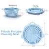 Foldable Silicone Makeup Brush Cleaner Bowl - Etercycle Portable Cleaning Tool for Brushes, Powder Puffs, and Sponges (Blue)