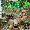 Homond Army Party Decorations, Army Birthday Party Supplies Kit, Army Decorations For Party, Army Banner Cake Topper Swirls, Camouflage Balloon Garland Arch Kit Green Brown