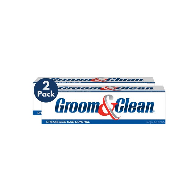 Groom & Clean Hair Styling Product - Men's Grooming Cream - Hair Styling Cream for Men, Medium All Day Hold for All Hairstyles, Easy Wash Off, Greaseless Hair Control 4.5 Oz (Pack of 2)
