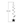 Gold Silver Black Star Hanging Swirl Decorations Stars Streamers Foil Swirls for Ceiling Decorations Graduation Party Supplies Black and Gold Party Decorations, Pack of 30