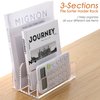 SANRUI 3 Compartments Mail Organizer Letter Holder for Desk ,Vertical Letter Holder,File Sorter Acrylic Desk Organizer Office Supplies,Clear