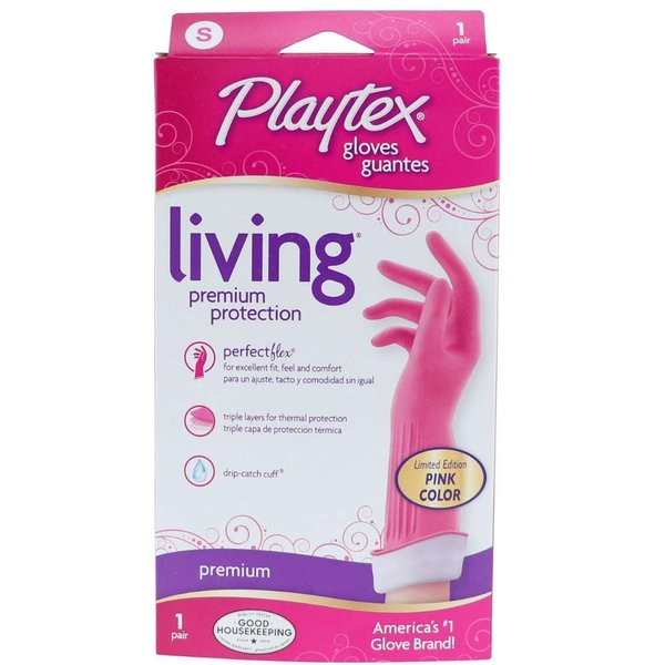 Playtex Living Reuseable Rubber Cleaning Gloves (Small, 5 Pairs), Premium Protection Reusable Household Gloves