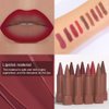 JUAAZIN Vivid Auburn Matte Color Gradient Lipstick Lip Liner, Flawless Contour and Gradual Ombre Effect lip Pencil, Crayon Form and Cone Tip, High Pigmented Long Lasting Waterproof Smudge Proof 07#