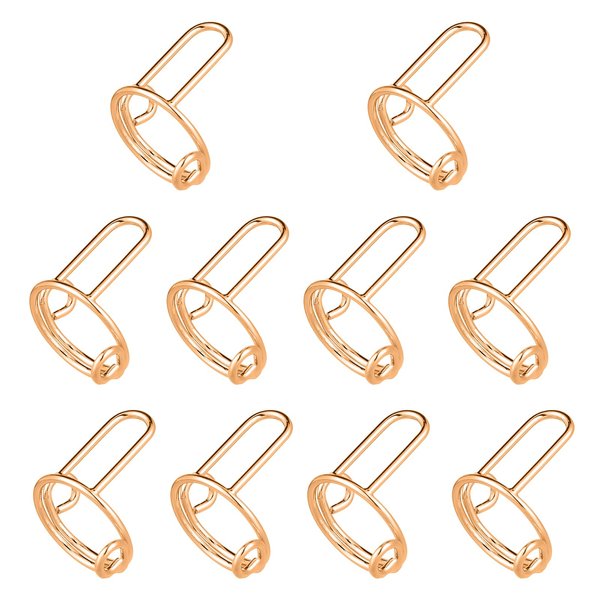 10pcs Wudu Nail Rings, Adjustable Fingernail Rings No Adhesive & Glue Fingertip Rings for Alternative to Acrylic Nails Gel Polish Reusable Jewelry Gift for Muslims Women Girl (Gold)