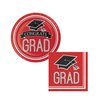 School Spirit Graduation Party Supplies Kit - Classic Red Plates and Napkins for 36 People