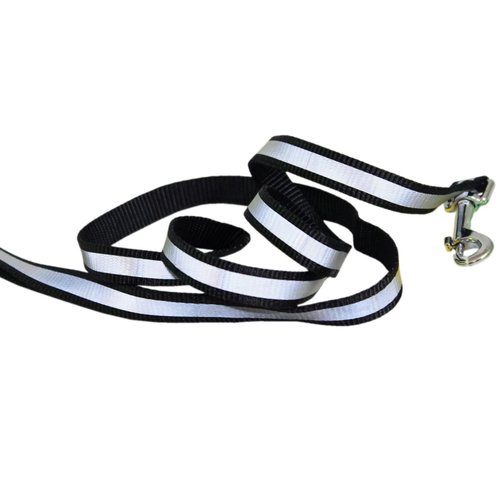 Deluxe T-Pet Reflective Nylon Dog Leash 5/8" wide 4' long Black Medium