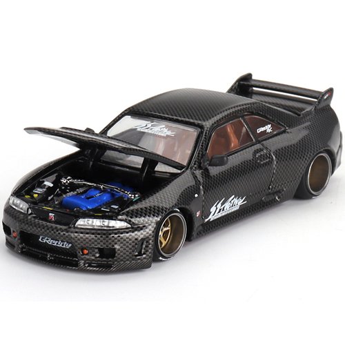 Skyline (R33) Active Carbon R RHD (Right Hand Drive) Carbon Black (Designed by Jun Imai) Kaido House Special 1/64 Diecast Model Car by True Scale Miniatures KHMG116