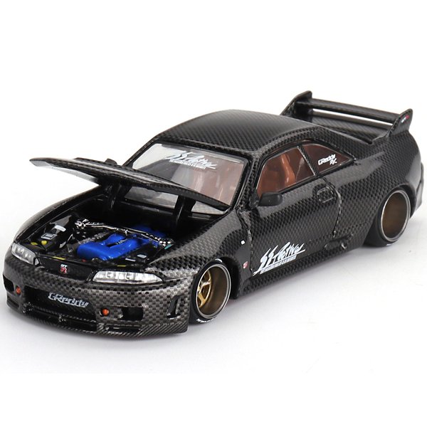 Skyline (R33) Active Carbon R RHD (Right Hand Drive) Carbon Black (Designed by Jun Imai) Kaido House Special 1/64 Diecast Model Car by True Scale Miniatures KHMG116