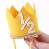 Half Birthday Crown - Yellow Crown for 6-Month Baby's Birthday Party, Girls/Boys Party Supplies and Decorations