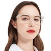 MARE AZZURO Computer Reading Glasses Women Blue Blocking Screen Light Readers 0 100 125 150 175 200 225 250 275 300 350 400 500 600 (Transparent, 6.0)