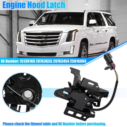 X AUTOHAUX 15139168 Car Engine Hood Latch Lock for Cadillac Escalade for Chevrolet Silverado Suburban Tahoe for GMC Sierra Yukon Hood Latch Assembly Hood Lock Assy 20763655 20763454 25816904