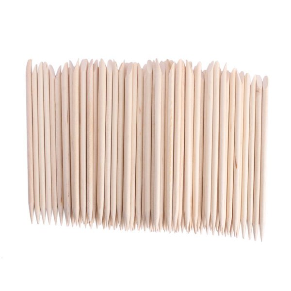 AHIER 100 PCS Orange Sticks for Nails, Orange Wood Sticks, Wooden Cuticle Pusher, Nail Art Cuticle Pusher Remover for Manicure Pedicure