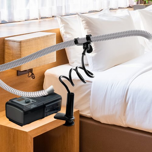 ZHIAMZ CPAP Hose Holder Hanger, CPAP Hose Holder for Cpap Tube, 360 Degree Adjustable Headboard Tube Clip, Universal Sleeping Accessory for Preventing Tube Leakage and Tangle