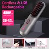 Cordless Hair Straightener Brush with LED Temperature Display,Portable Negative Ion Straightening Brush for Travel,Hot Hair Straightener Comb for Women 12 Heating Levels Anti-Scald 30S