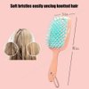Detangling Hair Brush,Axodeen Massage Hair Brush Vent Brush for Wet & Dry,Curly and All Hair Types,with Anti-skid silicone rope,suitable for Adult and kids (SkyBlue/Rose Red)