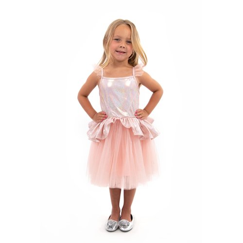 Little Adventures Rose Gold Tutu Princess Dress Up Costume - Machine Washable Child Pretend Play Dress with No Glitter (SMALL 1-3 YEARS)