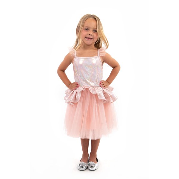 Little Adventures Rose Gold Tutu Princess Dress Up Costume - Machine Washable Child Pretend Play Dress with No Glitter (SMALL 1-3 YEARS)