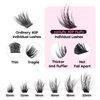 zanlufly Fluffy Lashes Extension Kit 20MM Mink Lashes Clusters Individual Lashes with Lash Bond and Seal and Applicator Thick Eyelashes Extension Kit