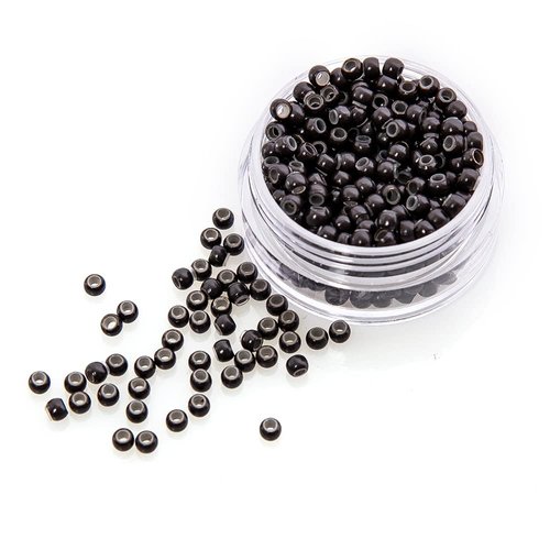 500 PCS Nano Hair Extension Beads Micro Silicone Lined Ring for I Tip Hair Extensions 3.0x1.8x2.2 mm(Dark Brown)