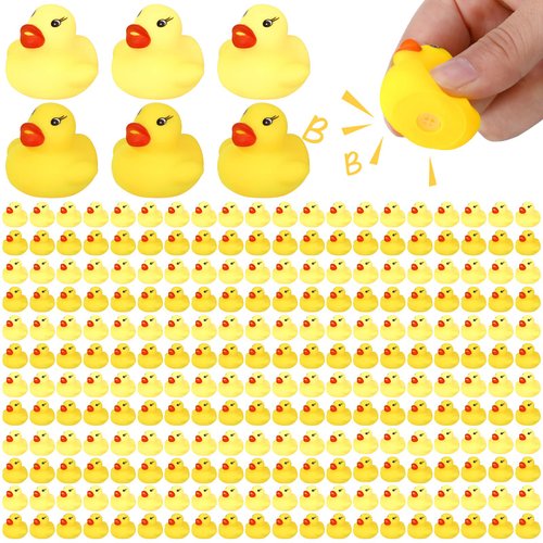 Seematn 300 Pieces Rubber Duck in Bulk Bath Set Bulk Mini Colorful Ducks Baby Shower Birthday Party Decorations Favors Gift Summer Beach Pool Activity Carnival Game