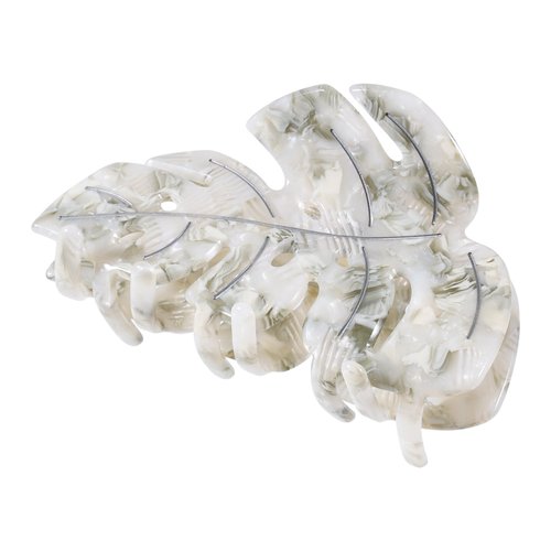 Grey Leaf Hair Claw Clip 3.5 Inch Strong Grip Hair Clip French Design Women Girls Hair Styling Ac...