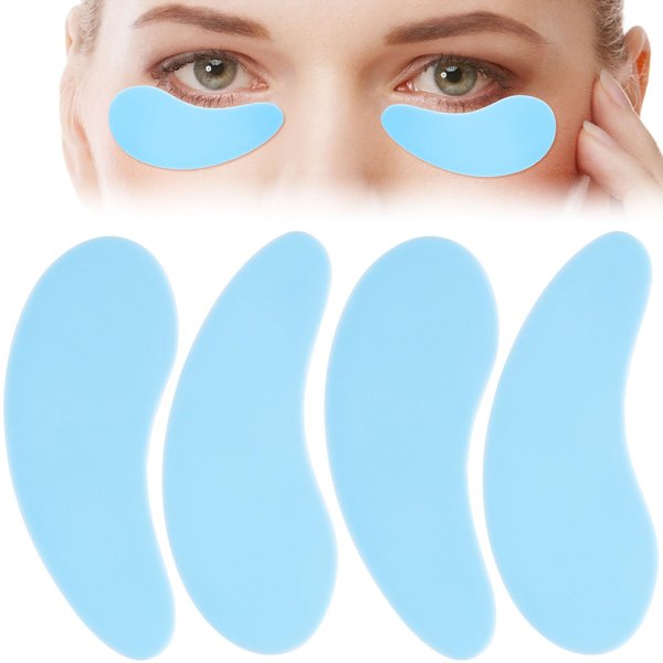 Joez Wonderful Under Eye Patches 2 Pairs, Silicone Reusable Eye Patches, Under Eye Mask for Skin Care Effect to Reduce Wrinkles and Fine Lines (Blue)