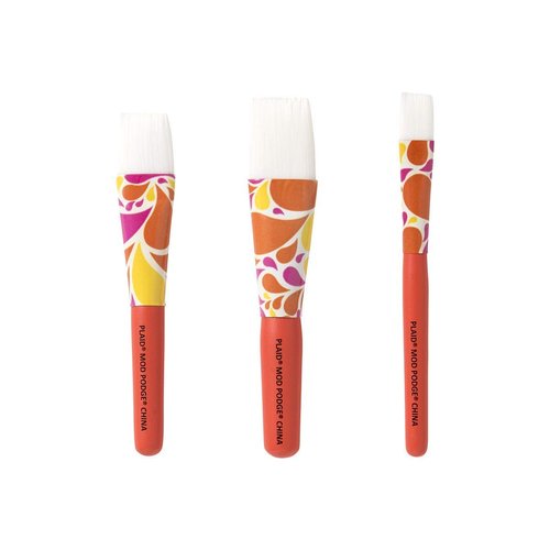 Mod Podge 10615 3 Piece Short Handle Brush Set