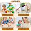 EYSCOTA Giraffe Toy Figurines Set, 4 PCS Plastic Giraffe Figures and Calf, Realistic Wild Animals Giraffe Cake Topper Easter Birthday Gifts Jungle Animals Decor for Kids